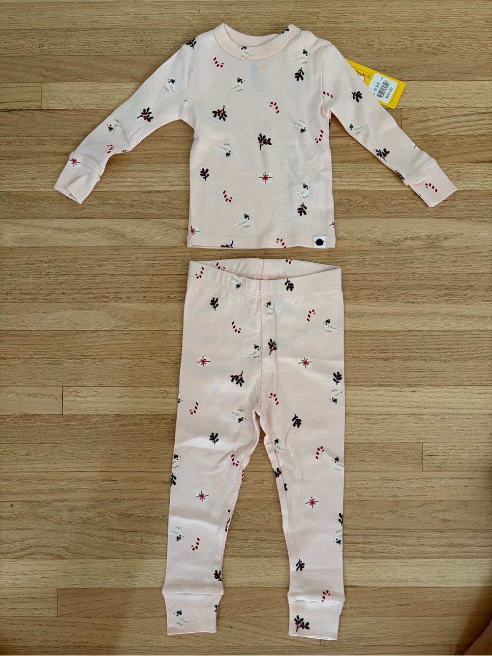 Little Earth Light Pink Holiday Candy Cane Pajama Set